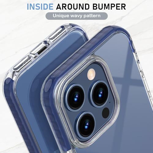 MATEPROX Compatible with iPhone 15 Pro Max Case, Clear Thin Slim Crystal Transparent Cover Shockproof Bumper Case for iPhone 15 Pro Max 6.7" 2023-Blue