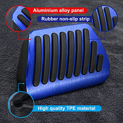 KVR Compatible with BMW Pedal Cover, No Drilling Aluminum Gas Brake Pedal for 1 2 3 4 Series X3 X5 X6 Accelerator Pedal Pads, 2PCS (A-Blue)