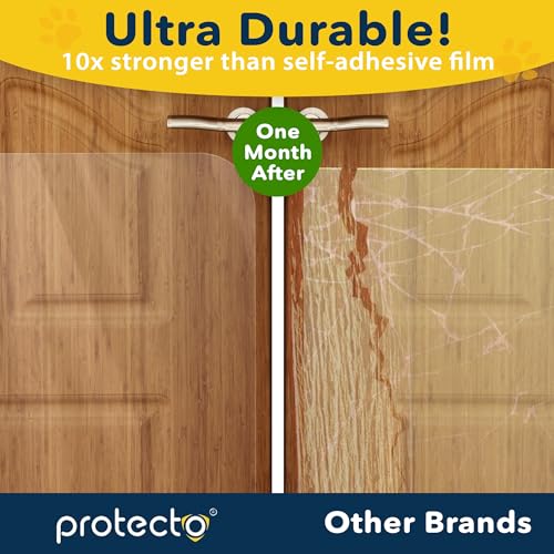 PROTECTO 18x12 Door Protector from Dog Scratching – Cat & Dog Scratch Guard for Indoor/Outdoor Use Easy Install on Doors, Walls, Glass & Screens