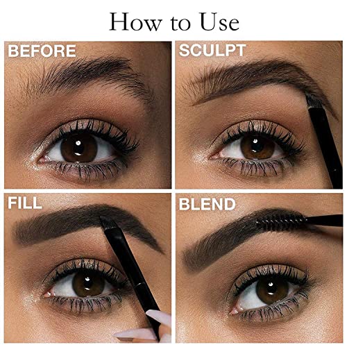 MAEPEOR 12 Colors Eyebrow Pomade Full-pigmented Long Lasting Waterproof Eyebrow Cream Gel Filling & Shaping Tinted Eyebrows Enhancers with Brush for Daily or Cosplay (01 Light Brow)