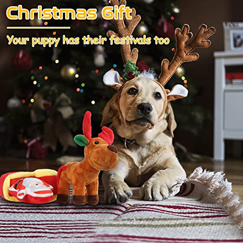 Rmolitty Durable Squeaky Dog Toys for Aggressive Chewers, Tough Rubber Dental Chew Dog Toys for Large Medium Small Breed (Green)