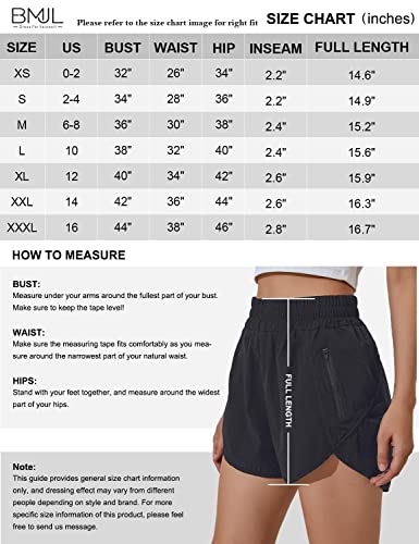 BMJL Women's Running Shorts Elastic High Waisted Shorts Pocket Sporty Workout Shorts Quick Dry Athletic Shorts Pants(XL,Jasmine Green)