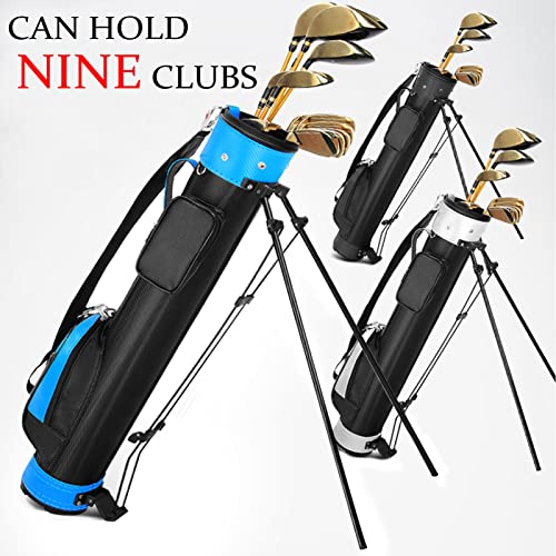 Golf Stand Bag for Men & Women,Easy to Carry & Durable Pitch Golf Bags Sunday Golf Bag Ideal for Golf Course & Travel,Lightweight and Waterproof Black (Black + Blue)
