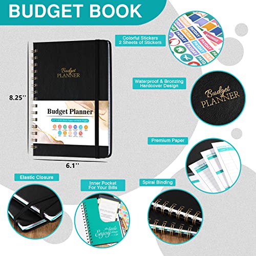 Budget Planner - Budget Book with Bill Organizer and Expense Tracker, 6.1" x 8.25", 12 Month Undated Finance Planner/Account Book to Take Control of Your Money, Start Anytime - Petunia