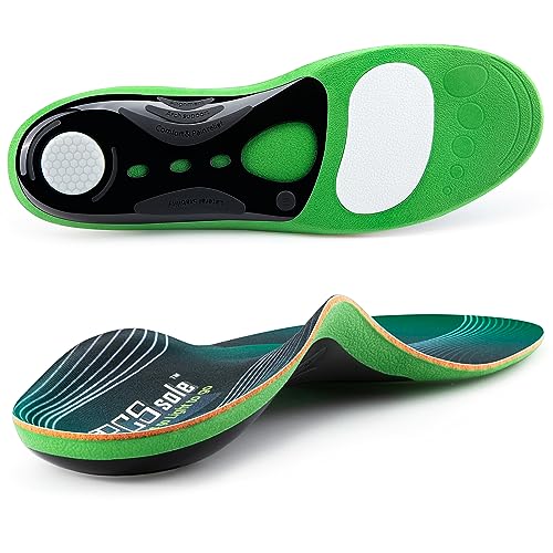 PCSsole Heavy Duty High Arch Support Insoles for Men and Women - 220+ lbs Strong Arch Support with Comfort Gel - Plantar Fasciitis Relief