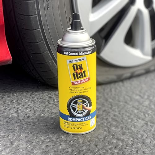 Fix-A-Flat S60410 Aerosol Emergency Flat Tire Repair and Inflator, for Compact Tires, Eco-Friendly Formula, Universal Fit for All Compact Cars, 12 oz. (Pack of 1)