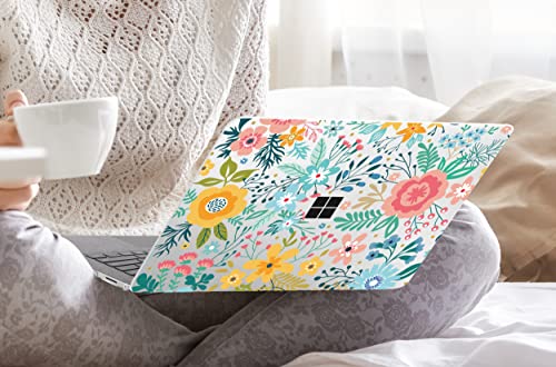 TWOLSKOO Case for 13.5" Microsoft Surface Laptop 5/4/3 with Metal Palm Rest Model 1951/1868, Plastic Hard Shell Case with Screen Protector + Keyboard Cover + Dust Plug, Tropical Leaves X505
