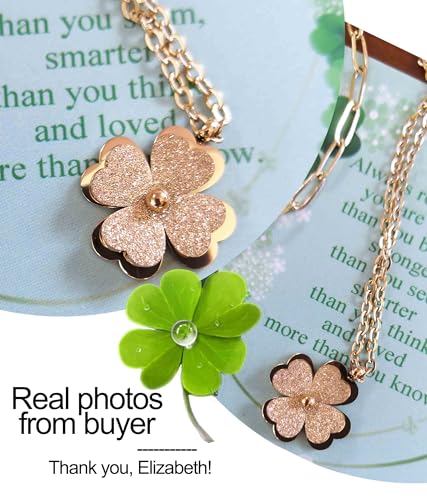 FROMORF Non Tarnish Lucky Clover Initial Necklaces for Teen Girls Women, Layered Cute Letter Pendant Necklace 18K Gold Plated/Silver Stainless Steel Paperclip Chain Shamrock Jewelry Gifts