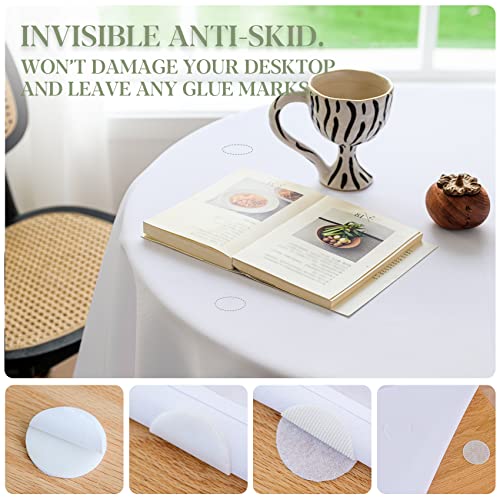 BYDOLL Table Cloth 48 Inch Round Tablecloth White Outdoor Washable Winkle and Stain Resistant Spillproof Polyester Tablecloth for Round Tables Festival Camping Picnic Wedding Party Table Cover