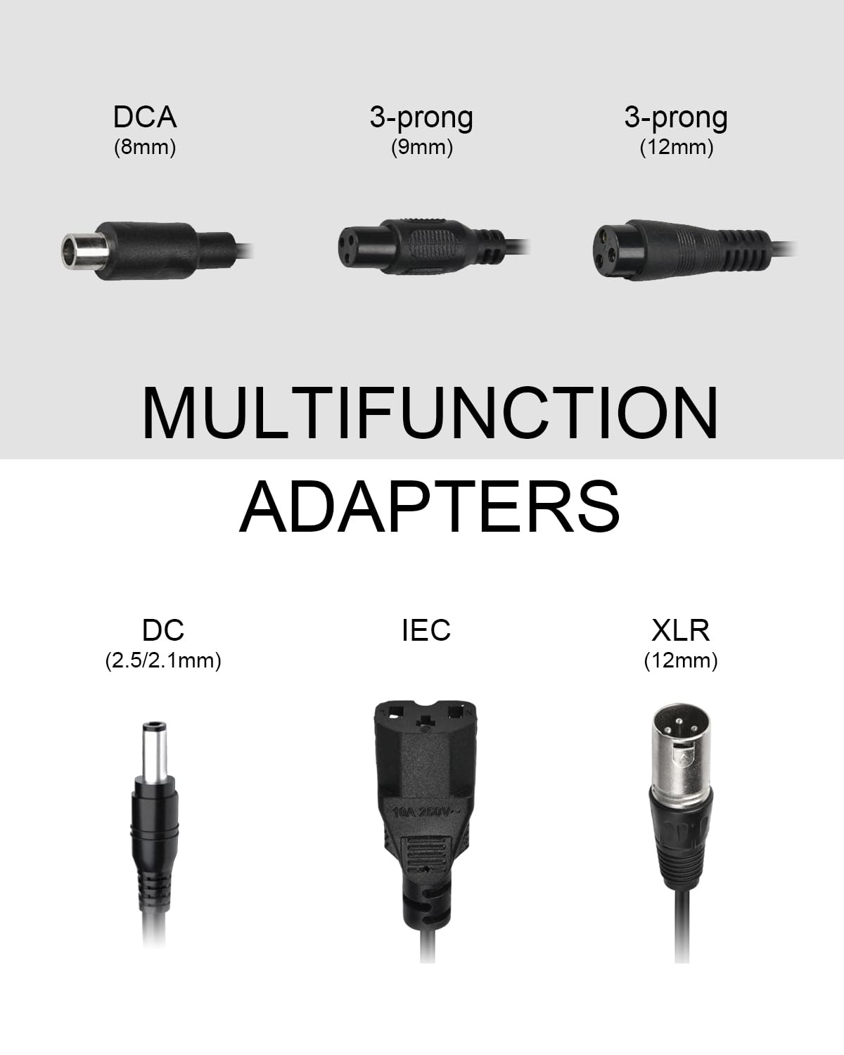 UZI 42V 2Amp Charger (6 Plugs Universal) for Fast and Safe Charging of 36V Li-ion Battery for Electric Scooter/E-Bike/Bicycle/Pedicab,etc.