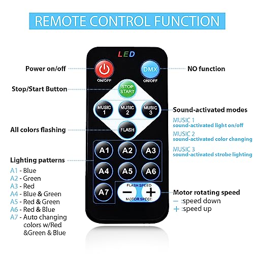 [2-Pack]Disco Ball DJ Party Lights Sound Activated with Remote Control Strobe Lamp 7 Modes Stage Light for Home Room Dance Parties Karaoke Halloween Christmas Birthday Decorations