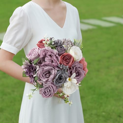 kuujojo Artificial Flowers Combo, Fake Flowers for DIY Tables Centerpieces Baby Shower Bridal Shower Wedding Bouquet Arrangements Party Candle Holder Cake Decor Flower Home Decorations
