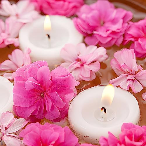 Floating Candles 3 Inch Unscented Dripless Wax 13-15Hours Burning, 12 Pack Wedding Party Candles,for Centerpieces Suitable for Cylindrical Vases,Swimming Pool,Restaurant Decoration(White)
