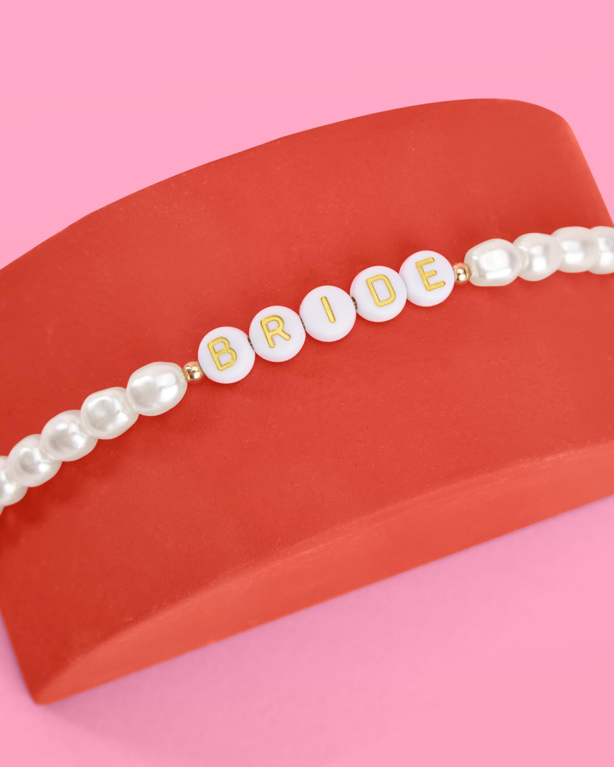 xo, Fetti Bride Pearl Beaded Bracelet - 7" | Bride to Be Jewelry, Bachelorette Party Decorations, Bridesmaid Gift, Bridal Shower Favor, Wedding Accessory