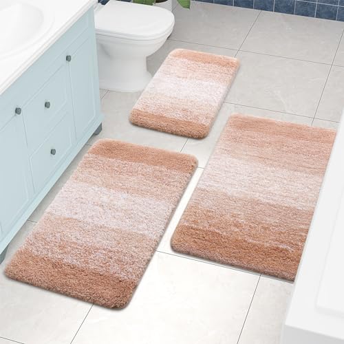 Arotive Microfiber Bathroom Rugs, Shaggy Soft and Absorbent Bath Rug, Non-Slip, Thick Plush Bathroom Mat, Machine Washable Dry Bath Mats for Bathroom, Tub and Shower, 30" x 20", Yellow