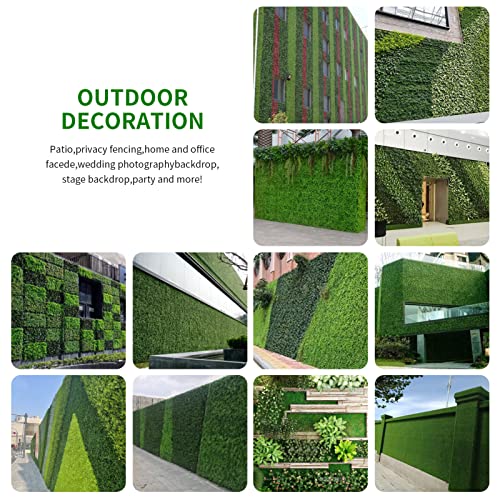 6PCS Artificial Boxwood Panels Grass Wall Backdrop, 24" x 16" Faux Hedge Wall Panels Privacy Fence UV Protection for Indoor, Wedding, Party, Outdoor Garden, Backyard Fence Decoration