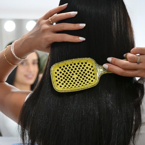 FHI Heat UNbrush Detangling Brush for Pain-Free Brushing on All Wet or Dry Hair Types — Durable DuoFlex Anti-Static Bristles, Lightweight Handle, Vented Hair Brush, Sun Ceremony