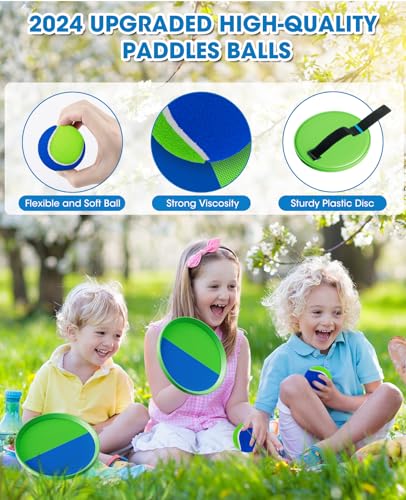 Aywewii Ball Catch Paddle Set Games Beach Toys Pool Back Yard Outdoor Games Backyard Throw Toss Age 3 4 5 6 7 8 9 10 11 Years Old Boys Girls Kids Adults Family Outside Toys