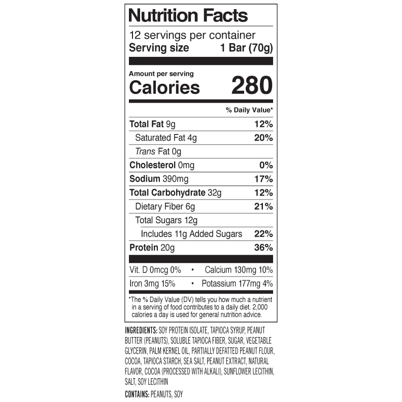 PROBAR - PROTEIN Bar, Peanut Butter Chocolate, Non-GMO, Gluten-Free, Healthy, Plant-Based Whole Food Ingredients, Natural Energy (12 Count)