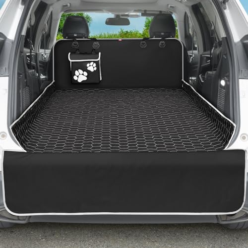 Oasser SUV Cargo Liner for Dogs Large Cargo Liner for SUV Waterproof Trunk Cover for Dogs with Detachable Pocket (Black, XL (55 x 91inch)