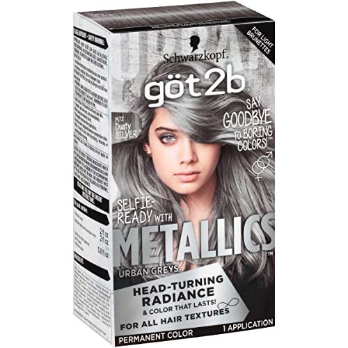 Got2B Metallics Permanent Hair Color, M72 Dusty Silver