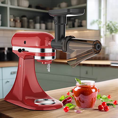 Fruit & Vegetable Strainer Attachment Set for Kitchenaid Stand Mixer, Includes Food Grinder Attachment with Sausage Stuffer Tubes and Juicer Auger, Meat Grinder Attachment for Kitchenaid by InnoMoon