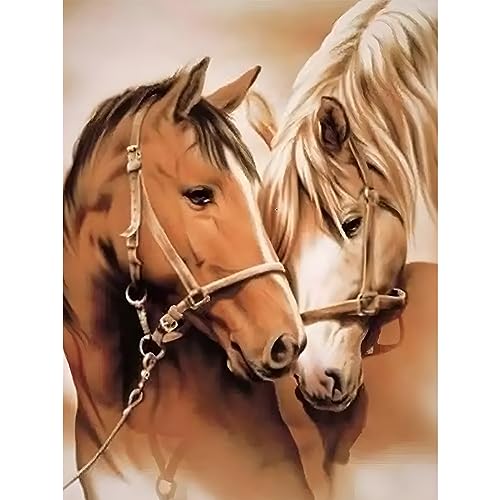 Snowplanet Horse Diamond Mosaic Painting- Full Drill Diamond Mosaic Painting Kits,Diamond Art Kits for Adults,5d Gem Art for Adults Wall Home Decor(YNC080)