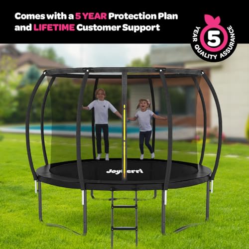Trampoline for Kids and Adults - 8Ft 10Ft 12Ft 14FT Trampoline with Net - with Bonus Sprinkler and LED Lights/ASTM Certified/Extra Sturdy Recreational Outdoor Trampolines