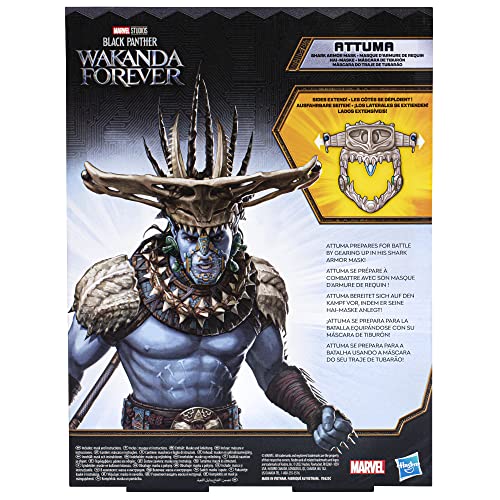 Marvel Studios'  Black Panther: Wakanda Forever Attuma Shark Armor Mask Role Play Toy with Hammerhead Expansion Feature, for Kids Ages 5 and Up