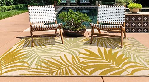 Rugshop Kahului Floral Reversible Crease-Free Waterproof Premium Recycled Plastic Outdoor Rugs for Patio,Backyard,RV,Deck,Picnic,Trailer,Beach,Camping Multi 3' x 5'