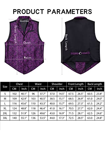 Barry.Wang Mens Victorian Vest Black Gold Paisley Steampunk Gothic Tailored Collar Waistcoat