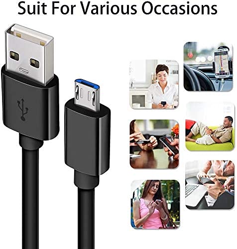 Micro USB Cable,2Pack Extra Long Android Charger Cable 10Ft 6Ft, EnduringFast Phone Charger Cord Android USB Charging Cable Fit for Samsung Galaxy S7 S6 S7 Edge S5,Note 5 4,LG G4,HTC,PS4,Camera,MP3