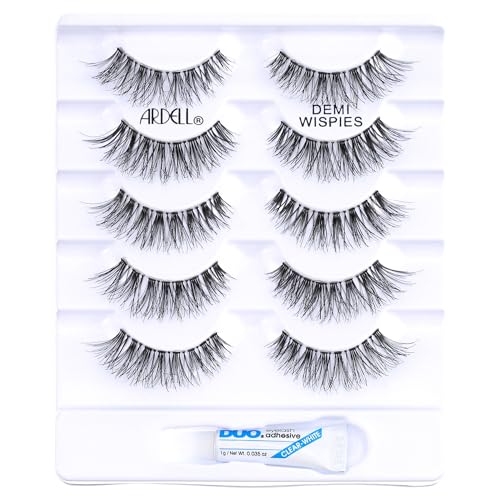 Ardell Demi Wispies False Eyelashes Black, Eye Make-Up Enhancement, Full Volume Strip Lashes - 4 pairs, 1 Pack