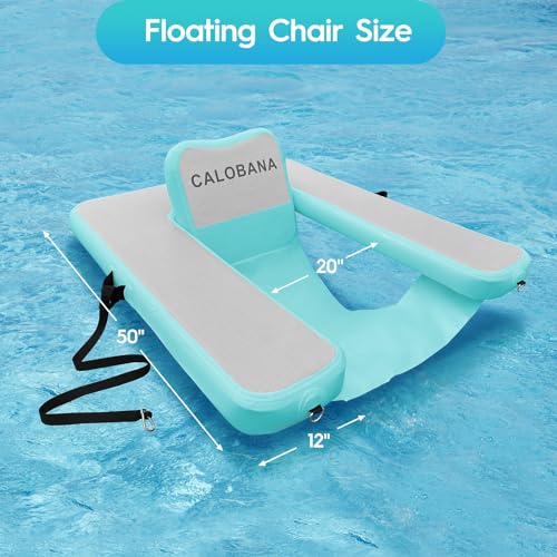 CALOBANA Inflatable Floating Chair Pool Floats Adult Pool Float Chair Pool Lounger Float with Armrest Backrest for Outdoor Beach Swimming Pool Lake and River