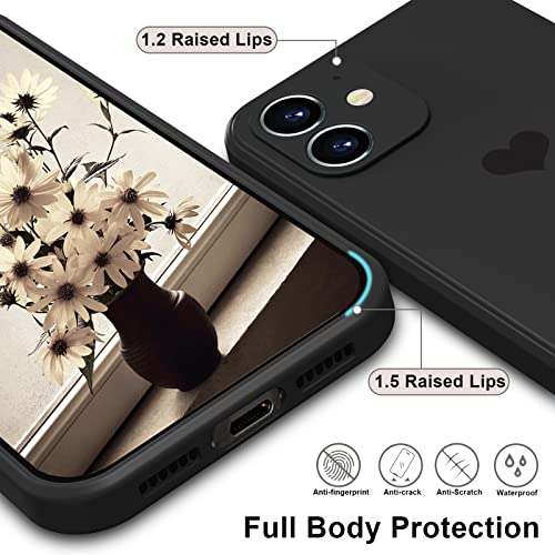 KiviCase iPhone 11 Case, Phone Case iPhone 11, Slim Fit Silicone Protective Soft Bumper Girls Women Boys Men iPhone 11 6.1" 2019 Cover, Black