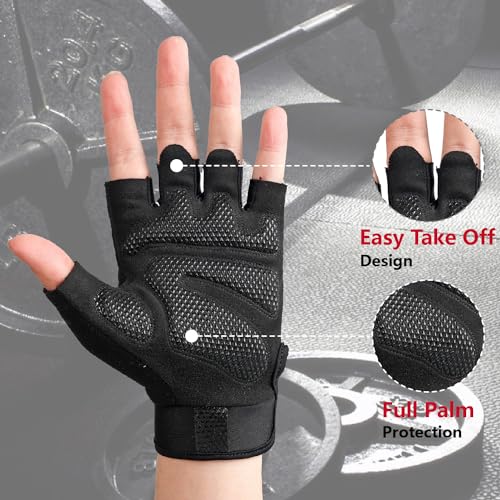 VXW Workout Gloves for Men and Women, Exercise Gloves for Weight Lifting, Cycling, Gym, Training, Fitness Breathable and Snug Fit(Small)