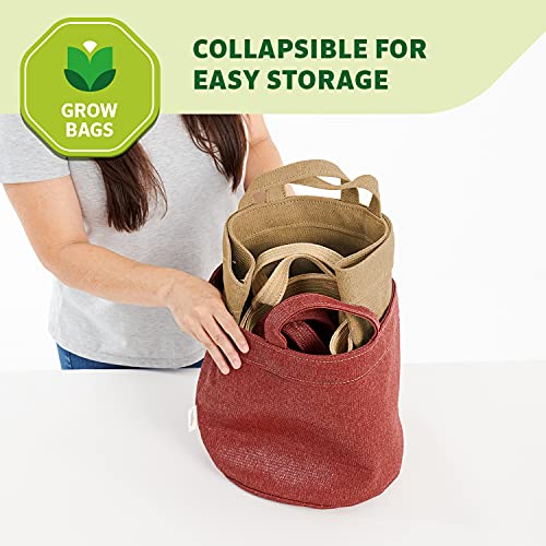 Coolaroo 2-Pack 5 Gallon Heavy Duty Plant/Vegetable/Herb/Fruit Breathable Fabric Grow Planter Pot Bags with Handles, Brick