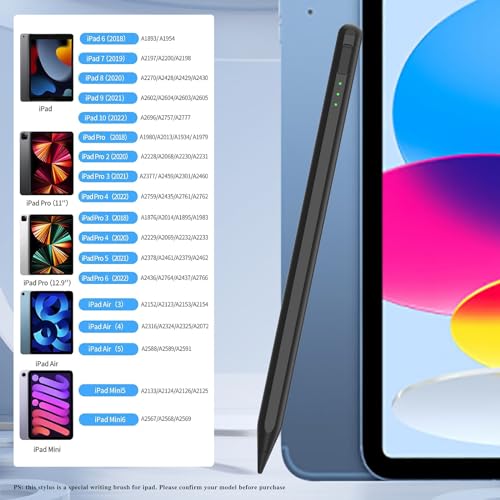 Stylus Pen for iPad10&9thGen,14Mins Faster Charge, with Pencil Holder,Palm Rejection, Tilt Sensitivity, for iPad Air11&13-inch(M2), iPad Pro 11&13-inch (M4),iPad 6-10th,iPad Pro 11/12.9 inch