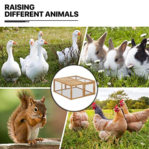 MoNiBloom Portable Chicken Run Rabbit Hutch Folding Chicken Cage Hen Coop for Indoor/Outdoor, Top and Side Opening Doors Small Animal Pet Playpen No Assembly Required Poultry Cage 45.5 x 42.5 x 20 in