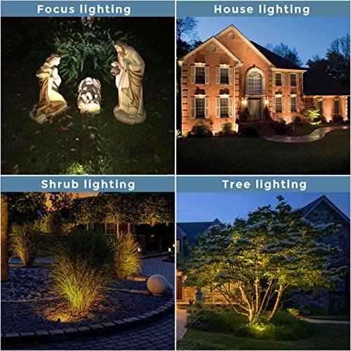 Gardencoin Solid Brass Outdoor Landscape Spotlight, 12V Low Voltage LED Spot Light Waterproof for Garden and Yard Uplighting, Bronze Heavy Duty Accent Lighting Fixture with 2700K Bulb, Single