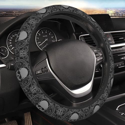 Magic Skull Magical Star Moon Steering Wheel Cover for Women Men Girls Car Accessories Decor Anti-Slip Neoprene Auto Steering Wheel Covers Protector Universal 15 Inch