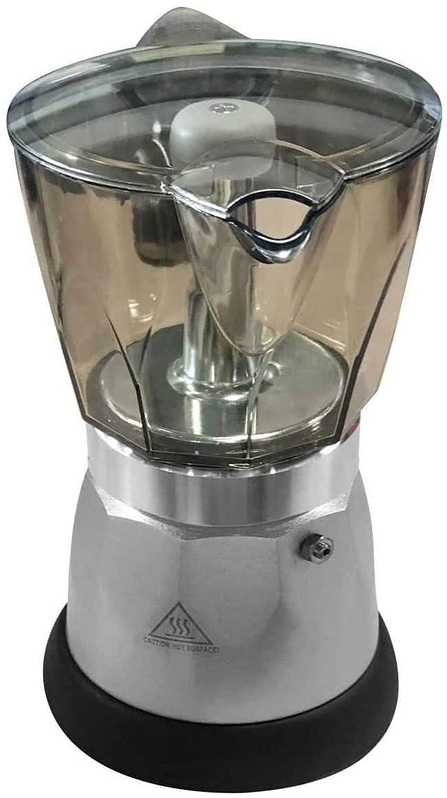 Bene Casa - Black Espresso Coffee Maker with Transparent Carafe - Brews 3 Cups in 5 Minutes - Includes Cool-touch Handle and Automatic Shut Off Feature