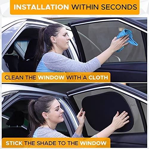 EcoNour Car Side Window Shades for Baby | Medium - 2 Pack Car Side Window Sunshade for Kids | Automotive Sun Protection Baby from UV and Sun Glare | Car Baby Accessories (20"x12")