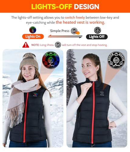 DOACE® Upgraded Heated Vest for Women, Smart Electric Heating Vest, Women’s Lightweight heated Jacket (Battery Not Included) (X-Small)