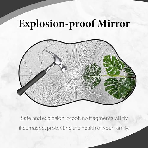 Dorlicecass Irregular Wall Mirror - Wall Mirrors Decorative 20"x36" Black Asymmetrical Mirror Aviation Aluminum Alloy Frame for Bathroom, Bedroom, Living Room, Cloakroom, Entryway
