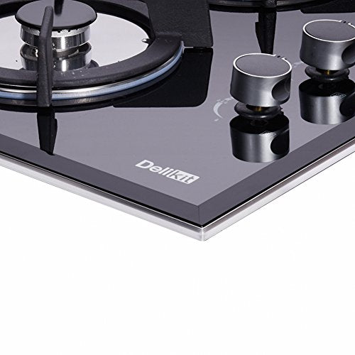Deli-kit 30 inch Gas Cooktops Dual Fuel Sealed 5 Burners Drop-In Tempered Glass Gas Hob DK157-A01S Gas Cooktop