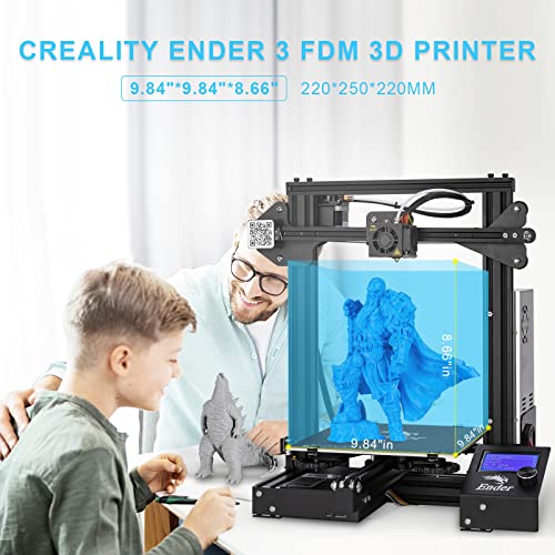 Official Creality Ender 3 3D Printer with Resume Printing Function and Stable Power Supply, High Precision Printing and High-standard V-profiles DIY 3D Printers Printing Size 8.66*8.66*9.84 inches