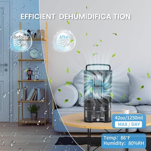 68oz Dehumidifiers for Home, 7900 Cubic Feet （810 Sq.ft） Quiet Dehumidifier With Drain Hose & Auto Shut Off, Portable Small Dehumidifiers for Basement Bedroom Bathroom Room Closet RV