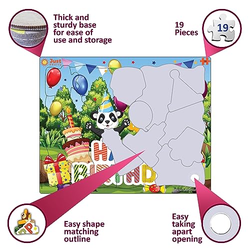 Just Smarty Happy Birthday Puzzles for Toddlers 1-3 | 19 Pieces Mini Puzzles | Birthday Puzzle for Boys and Girls | Preschool Puzzles | Kids Puzzles | 3-5 Years Toddler Birthday Gift | Shaped Puzzles