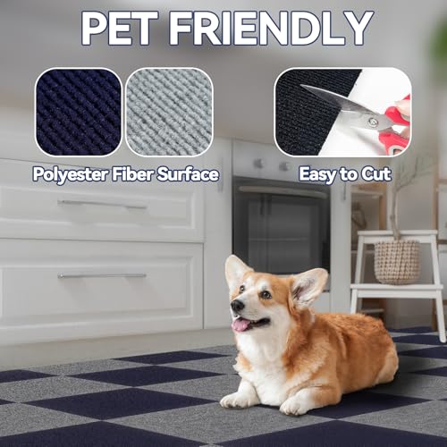 CUCOS Carpet Tiles Peel and Stick, Squares Carpet Floor Tile 12” x 12”, Soft Padded Carpet Tiles, Self Adhesive Carpet 10 Tiles Per box/10Sq Ft